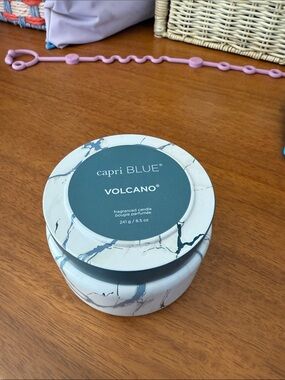 capri BLUE Volcano Fragranced Candle - White with Blue Accents
